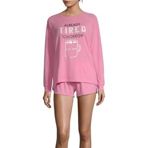 NWT Peace Love and Dreams 2-Piece Short Pajama Set